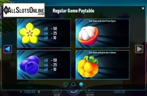 Pay Table screen 3