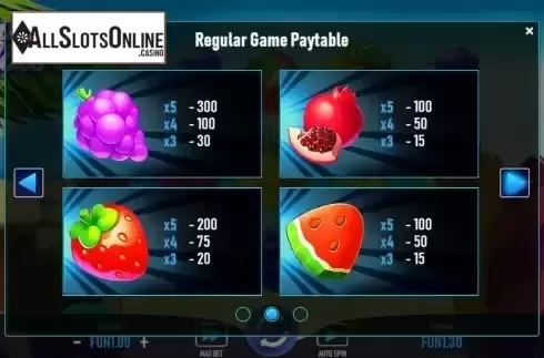 Pay Table screen 2