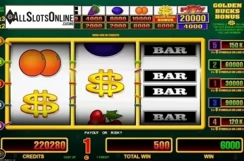 Reel Screen 1. Golden Bucks from Belatra Games