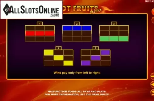 Paytable. Hot Fruits Deluxe (Amatic Industries) from Amatic Industries