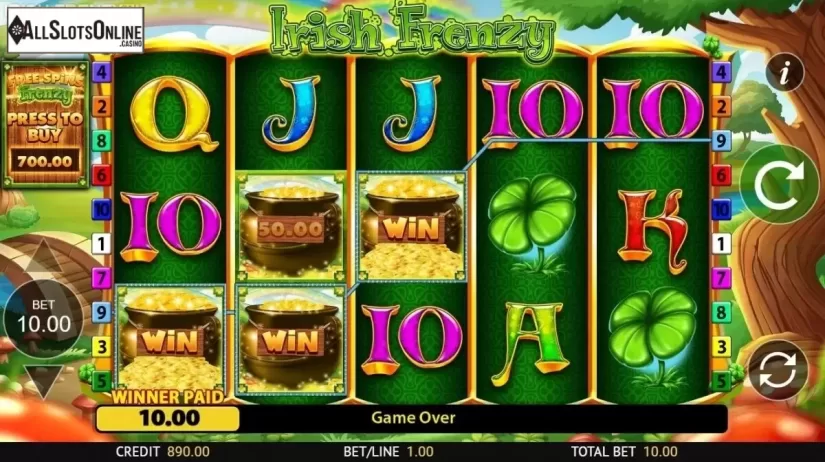 Win Screen. Irish Frenzy from Blueprint