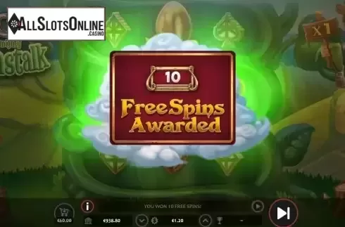 Free Spins screen