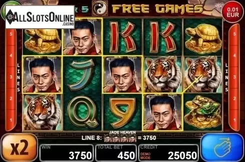 Win screen. Jade Heaven from Casino Technology