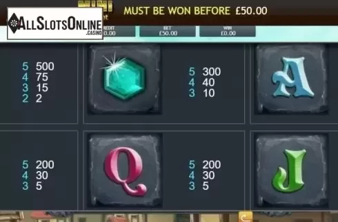 Paytable. Kingdom of Cash Jackpot from Eyecon