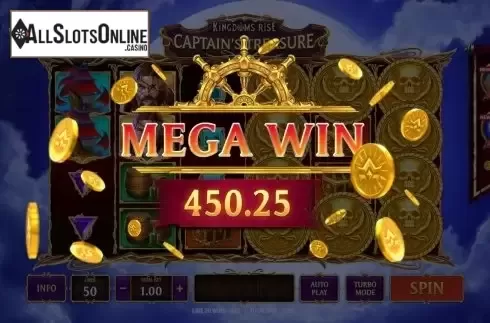 Mega Win. Kingdoms Rise: Captain's Treasure from Playtech Origins
