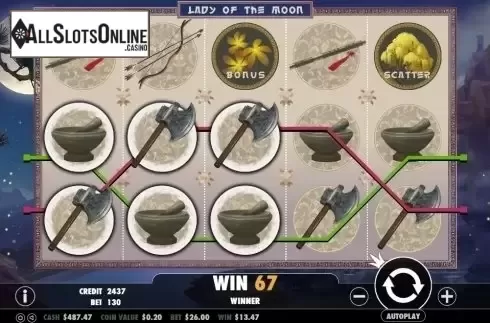 Win Screen . Lady of the Moon from Pragmatic Play