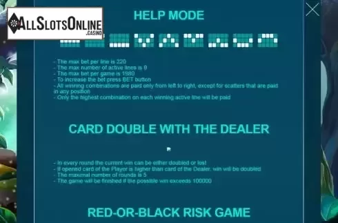 Paylines screen