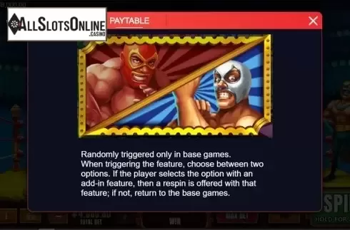 Paytable . Lucha Heroes from XIN Gaming
