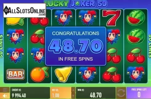 Win Free Spins screen