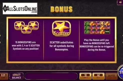 Features screen