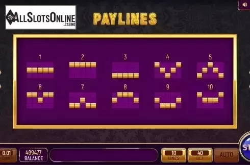 Paylines screen