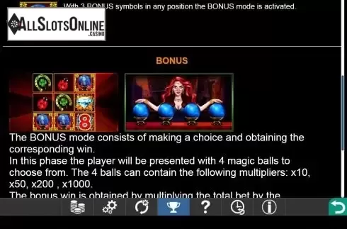 Bonus game screen