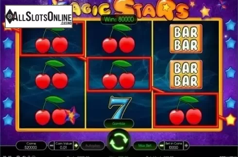 Win Screen. Magic Stars from Wazdan