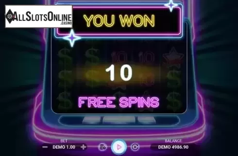Free Spins screen