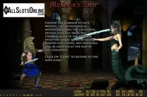 Paytable 3. Medusa's Lair HD from World Match