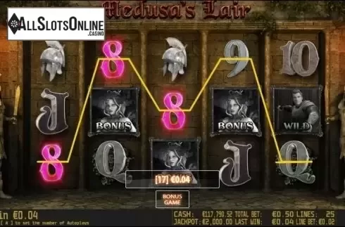 Bonusgame win. Medusa's Lair HD from World Match