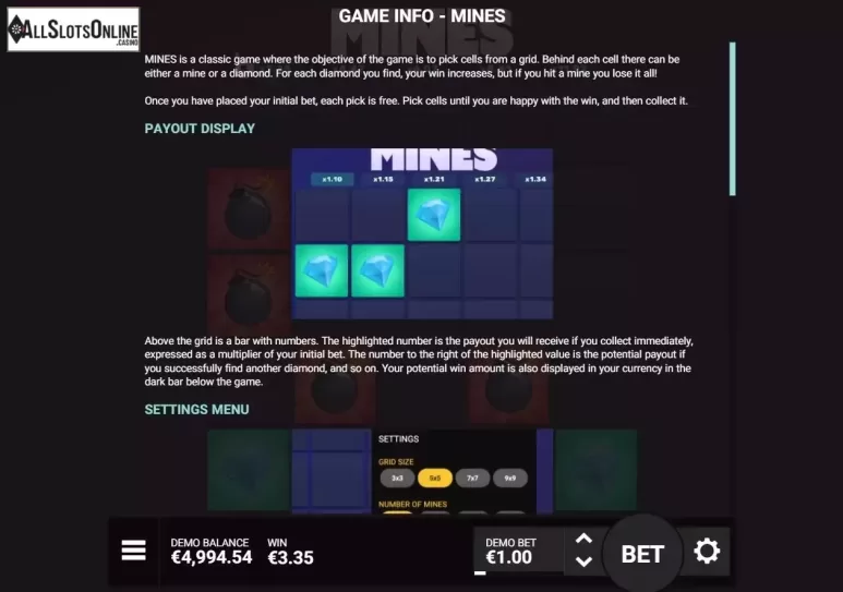 Game Rules screen