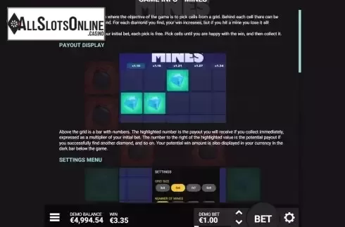 Game Rules screen