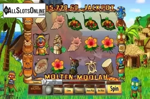 Reel screen. Molten Moolah from Saucify