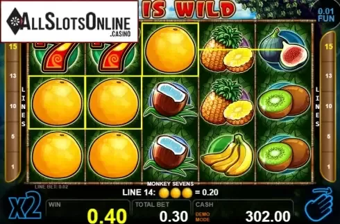 Win screen 3. Monkey Sevens from Casino Technology
