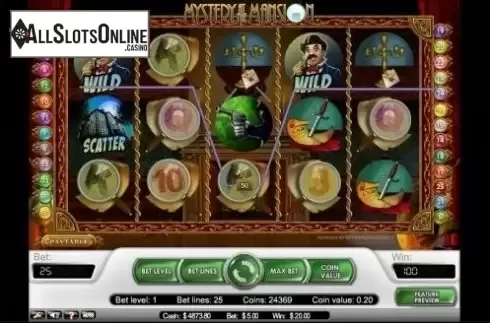 Win Screen . Mystery at the Mansion from NetEnt