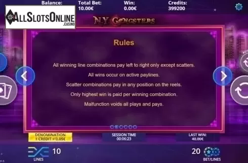 Game Rules. N.Y. Gangsters from DLV
