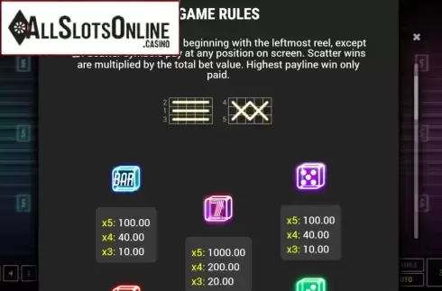 Rules. Neon Dice 5 from Fazi