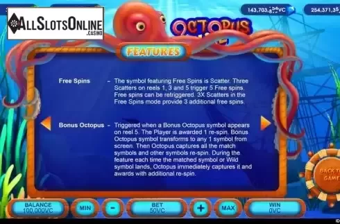 Features screen
