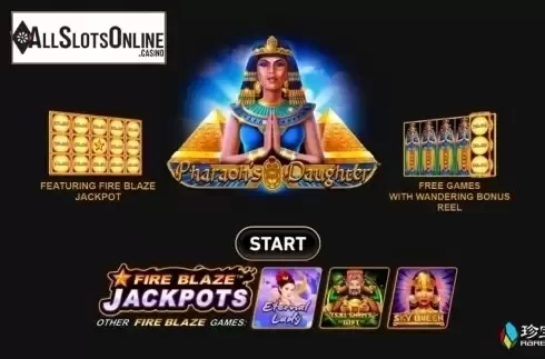 Start Screen. Pharaoh's Daughter from Rarestone Gaming