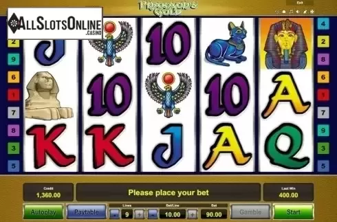 Reel Screen. Pharaoh's Gold (Novomatic) from Novomatic