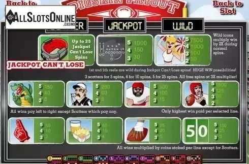 Screen2. Pigskin Payout from Rival Gaming