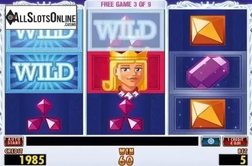 Free Spins screen. Queen's Citadel HD from Merkur