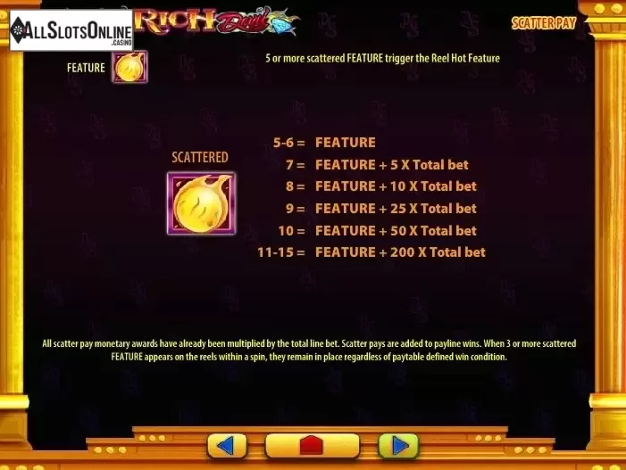 Paytable 3. Reel Rich Devil from WMS