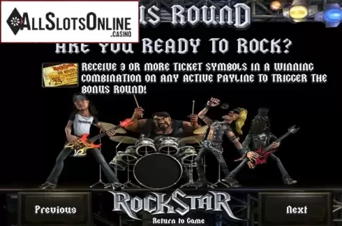 Paytable 4. RockStar from Betsoft