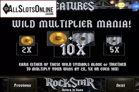 Paytable 3. RockStar from Betsoft
