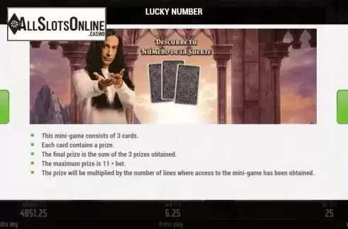 Mini-Game Lucky Number screen