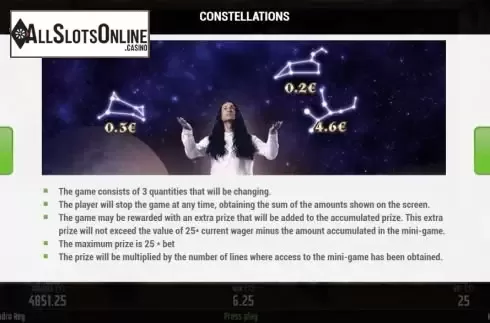 Mini-Game Constellations screen