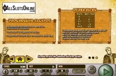 Paytable 3. Shaolin Fortunes from Habanero