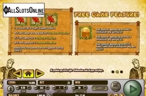 Paytable 2. Shaolin Fortunes from Habanero