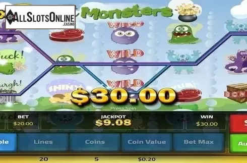 Win screen. Slot Monsters from Concept Gaming