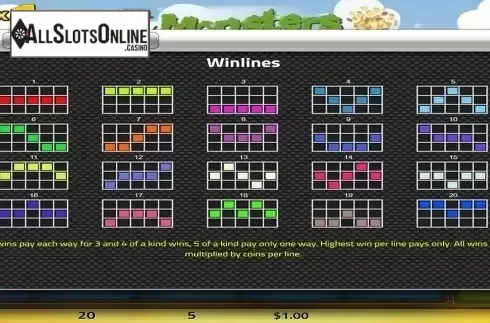 Paytable 3. Slot Monsters from Concept Gaming
