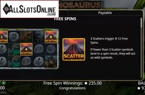 Features. Spinosaurus from Booming Games