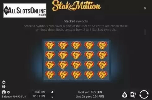 Stacked symbols screen