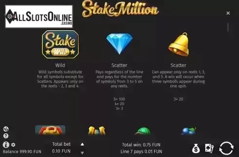 Special symbols screen