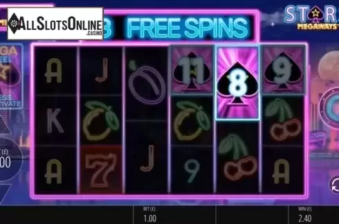 Win Screen. Stars Megaways from Blueprint