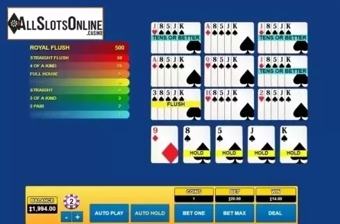Game Screen. Tens or Better (Habanero) from Habanero
