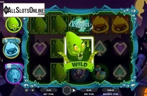 Respin intro screen. Tiny Terrors from Relax Gaming