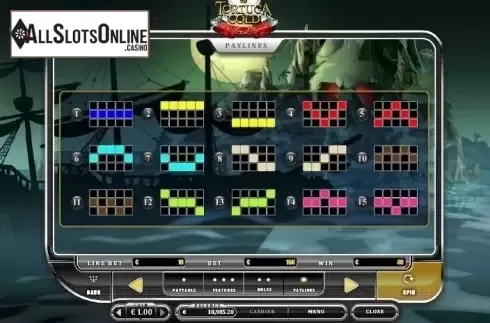 Paylines. Tortuga Gold from Oryx