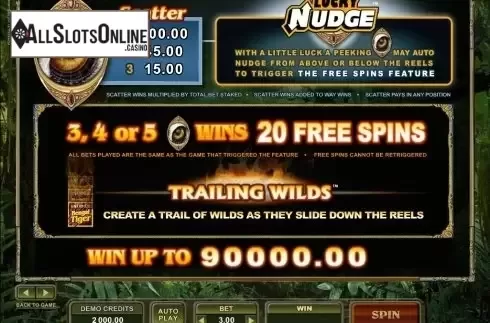 Screen4. Untamed Bengal Tiger from Microgaming