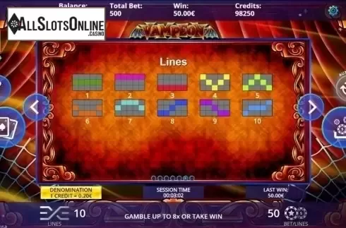 Paylines. Vampeon from DLV